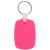 Oval Soft Squeezable Key Tag Promotional Custom Imprinted With Logo- Neon Pink